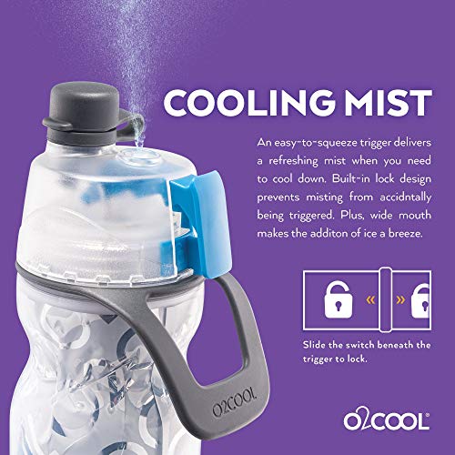 O2COOL Mist N Sip 20 oz Misting Sports Water Bottle 2-Pack Ombre