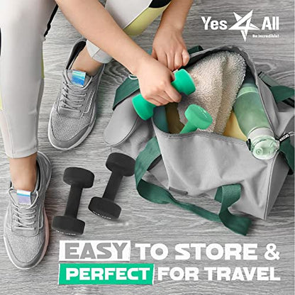 Yes4All Neoprene Dumbbells, Pairs and Sets with Rack for Home Workouts - color: D. Dark Green, style: Pair