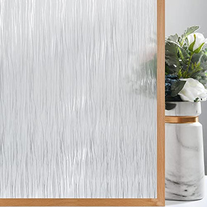 Frosted Window Privacy Film Non Adhesive Window Cling Removable Glass Covering Clear Water Opaque Window Film for Home Anti UV 35.4x78.7 inches - size: 35.4"x78.7" (90x200cm)
