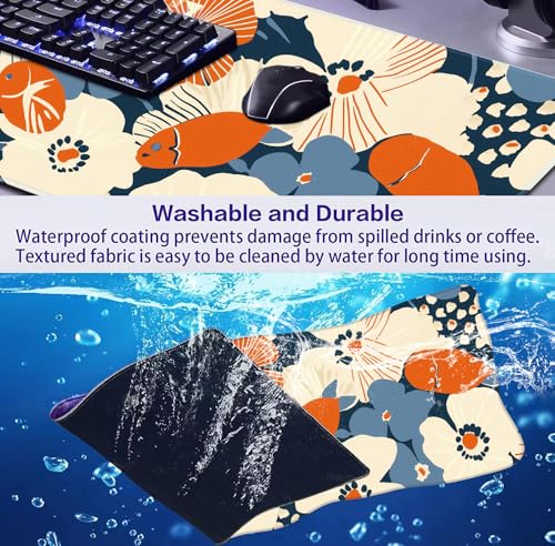 Ladies' Office Desk Cute Petal Keyboard Accessories Game Extended Mouse Pad | The Surface Of The Mouse Pad Is Designed With Fiber Woven Material, And The Base Is Made Of Natural Anti Slip Rubber. - color: Anime Flower