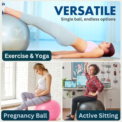 ProBody Pilates Yoga Ball - Gym Grade Exercise Ball - color: Aqua, size: XL: 27-30 inches/68-75 cm