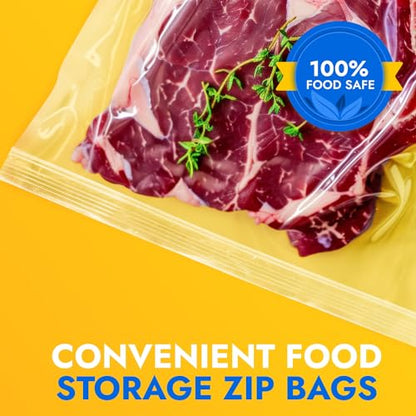 14" x 20" Reclosable Plastic Zip Bags, Pack of 100, 6 Mil Heavy-Duty Clear Poly Bags, Resealable for Food, Clothes, Hardware, Jewelry - size: 14"W x 20"H
