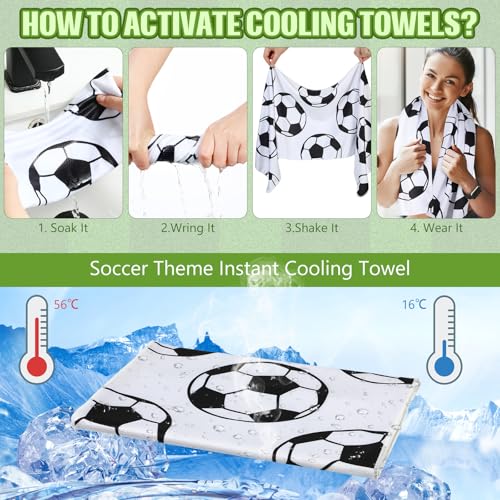 12 Pcs Soccer Cooling Towels Sweat Rag Soccer Essentials - color: White, size: Soccer