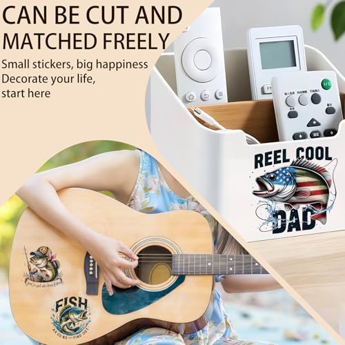 Fishing Enthusiast 4 PCS UV DTF Stickers, Suitable for 16 oz Insulated Mugs, Glass Jars, Mugs, Laptops, and Tables High Adhesion Cup Wraps