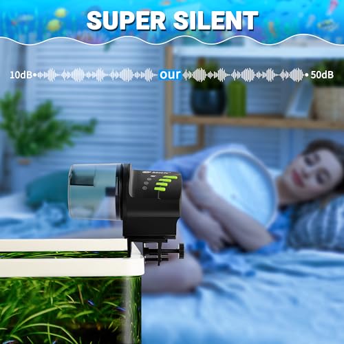 Automatic Fish Feeder for Aquarium Auto Food Dispenser with Timer for Small Tank, Aquariums - Battery/Plug-in Powered Feeders for Goldfish/Koi/Turtle, Resun AF2020
