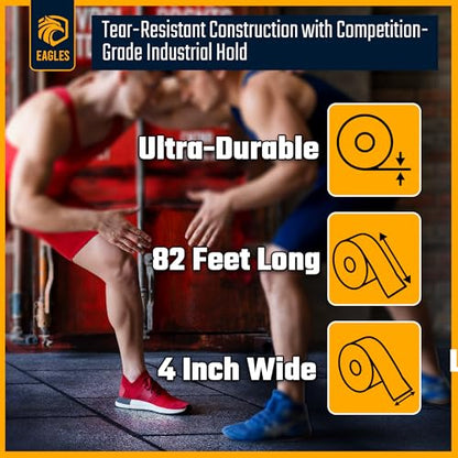 Clear Mat Tape for Wrestling Grappling Gymnastics Jiu Jitsu MMA Floor | Exercise Roll Out Mats Foam Tiles | Home Mats & Gym Floor Tape (1, 4 Inch) - size: 4 Inch