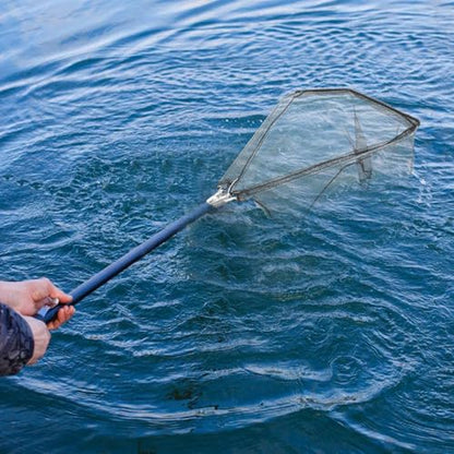 VILLCASE Foldable Detachable Triangular Fish Catch Basket Head, Stainless Steel Solid Mesh Replacement Net for Fishing, 50cm Diameter X 30cm Depth, Practical Fishing Catching Tool