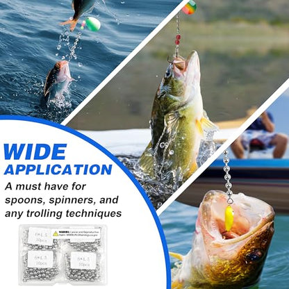 OROOTL Fishing Bead Chain Swivels, 20/40pcs Fishing Swivels Stainless Steel High Speed Trolling Swivels Catfish Swivel Fishing Balls Chain Swivels Fishing Tackle for Freshwater Saltwater - style: 1/8"(3.2mm)-20pcs