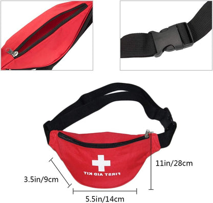 First Aid Empty Kit,Compact and Lightweight Waterproof First Aid Bag Empty with Zippered for Emergency at Home, Office, Car, Outdoors, Boat, Camping, Hiking(Bag Only) (2 Pack Fanny Pack) - size: 11 x 5.5 x 3.5 inch