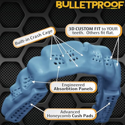Bulletproof Braces Mouth Guard: Most Breathable Thin Mouthguard for Braces! - color: Retro Blue Gray