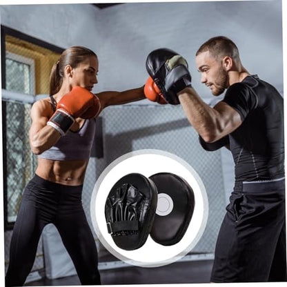 Boxing Pads Mitts, Leather Curved Focus Boxing Gloves, Shock-Resistant Thickened Punching Mitts, Taekwondo Equipment for Fighting or Striking Practice