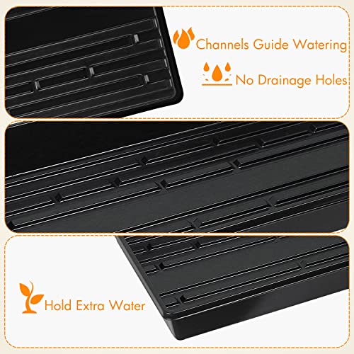 Gardzen 10 Pack Seed Trays, Reusable Plant Grow Trays, Ideal for Seed Starting, Microgreens, Indoor Gardening, and Greenhouse Nurseries - No Drain Holes, 20"x10" - size: 21L x 11W x 2.4H
