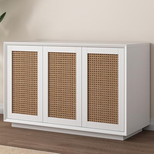 Aquarium Stand, Multi-Functional Retro Fish Tank Stand with Rattan Cabinet Door, Ideal for Living Rooms, Balconies, and Home Offices