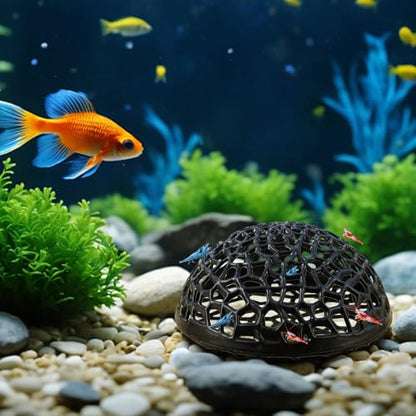 2 Pack Aquarium Shrimp Hide Cave, Porous Shrimp Hideout Shelter for Breeding & Molting, Detachable Tunnel Ornament for Fish Tank, Shrimp & Small Fish (Black)