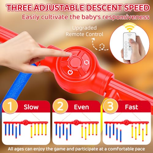Reflex Drop Sticks Game, Solo & Dual, 3 Speeds, Play Reaction Toy for Party - color: Red