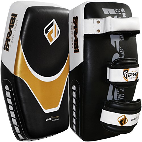 Farabi kick Shield Thai pad MMA Muay Thai Shield Curved Pads Martial Art Training Pads Boxing Strike pad Curved Arm Pad MMA Focus pad Muay Punch Shield - size: Pair