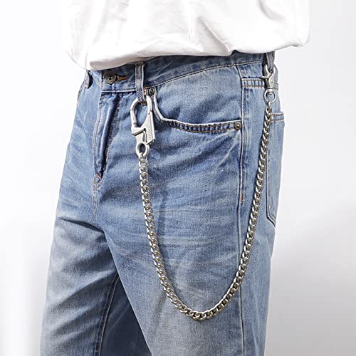 Ahiller Heavy Duty Key Wallet Chains for Men Biker - color: Silver-qk-1p