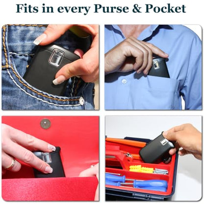 Small Pocket Magnifying Glass 3X with LED Light For Reading Fine Print; Mini Lighted Hand Held Acryl Lens; Read Lables In Stores; Magnify Glasses For Close Work;Helpful Gift For Seniors