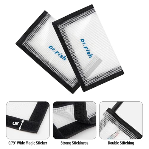 Dr.Fish 3 Pack Fishing Lure Wraps, Clear PVC Lure Hook Covers Fishing Rod Wraps Protectors Holder Storage in 2 Sizes for Hooks, Rod and Tackle Organizer
