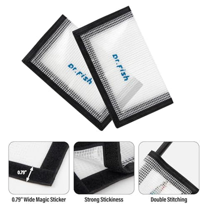 Dr.Fish 3 Pack Fishing Lure Wraps, Clear PVC Lure Hook Covers Fishing Rod Wraps Protectors Holder Storage in 2 Sizes for Hooks, Rod and Tackle Organizer