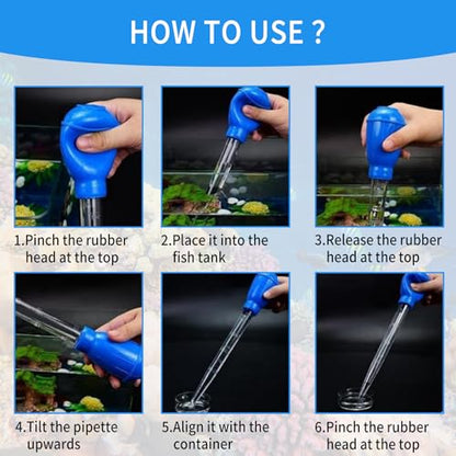 1 Piece Aquarium Coral Feeder with 1 Piece Stainless Steel Feeding Long Tweezers Syringe Spot Coral Feeder Reptile Feeding Tools for Aquatic Plant Reef Anemones Lionfish (Blue, Silvery) - size: 17.7 in Coral Feeder+15 in Tweezers
