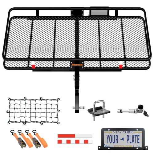 Mockins 60"x24"x6" XL Heavy Duty Trailer Hitch Cargo Carrier w/ 500 Lbs Cap - size: Large: 60"x24"x6"
