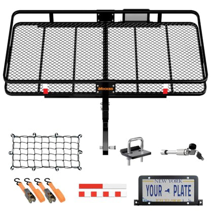 Mockins 60"x24"x6" XL Heavy Duty Trailer Hitch Cargo Carrier w/ 500 Lbs Cap - size: Large: 60"x24"x6"