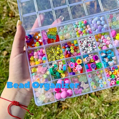 GREENTIME 2 Pack 32 Grids Clear Plastic Storage Organizer Boxes, Diamond Painting Containers, Bead Storage Containers for Small Hardware Small Parts Crafts Jewelry
