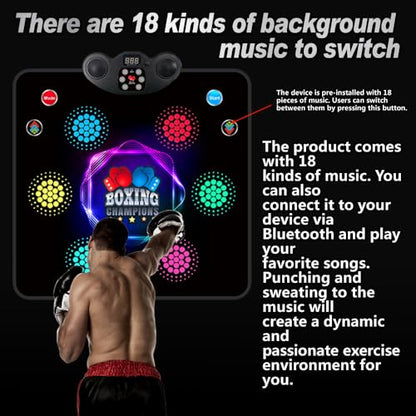 2025 Kids Musical Boxing Machine Comes with Boxing Gloves, 9 Modes, 420 Levels, 7 Lights, wall-Mounted Dual-Purpose, Memory and Reaction Training Equipment Christmas Birthday Gift for Kids