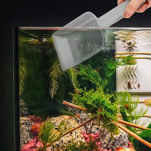 Fish Tank Sand Shovel and Gravel Scoop Portable Plastic Aquarium Sediment Cleaning Scoop for Small Fish Tanks