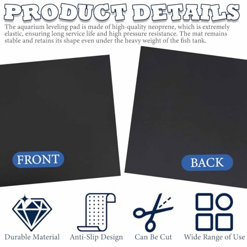 Aquarium Leveling Mat for Under Tank Neoprene Fish Tank Pad Waterproof Non-Slip Shock-Absorbing Base