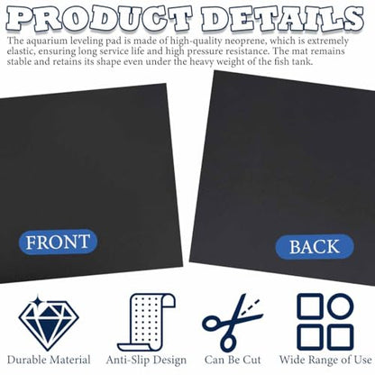Aquarium Leveling Mat for Under Tank Neoprene Fish Tank Pad Waterproof Non-Slip Shock-Absorbing Base