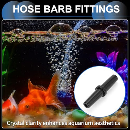 Plastic Hose Barb Fittings, 3/16" Stright Barb Connector Plastic Black, 10 Pcs - style: Straight