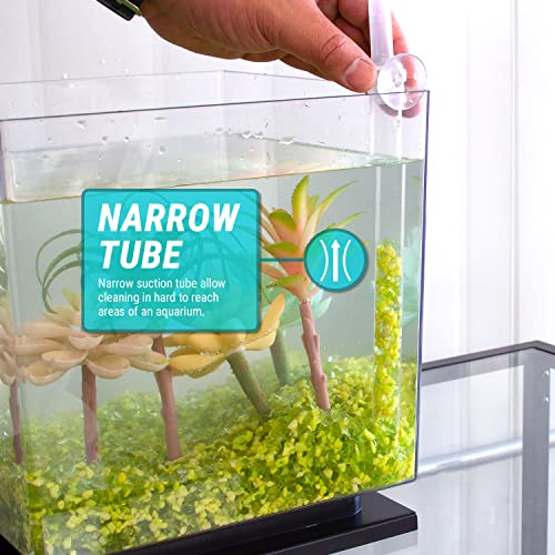 TERA PUMP TRFTCLN-S (BPA-Free) Nano Aquarium Cleaner Fish Tank Gravel & Sand Cleaner for Small Aquariums Under 10 Gallons - size: Small