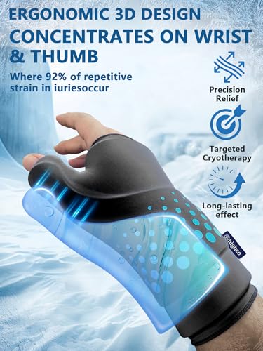 Wrist &Thumb Ice Pack Wrap-Thickened Gel for Long-Lasting Cold Compression - color: 2 Pack-black, size: L/XL