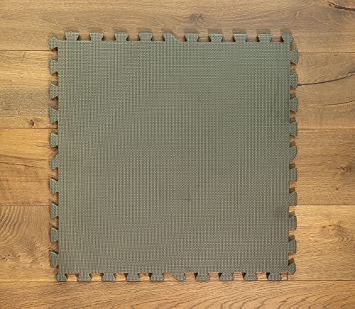 Interlocking Gym Floor Tiles 3/8 Inch – EVA Foam Puzzle Mats for MMA & Home Gym, Non‑Slip Exercise & Play Mat Set, Tatami Textured by Square Brands - size: 24SQFT