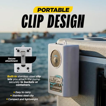 Beyond Fishing Mini Bait Pump with Fish Aerator – Portable Bait Bubbler, Rechargeable USB-C Compact Bubbler Pump for Live Bait