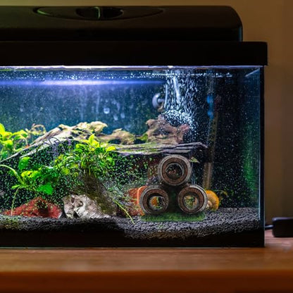 VICASKY Resin Aquarium Broken Barrel Décor Stacked Fish Tank Ornament Wear-Resistant Landscaping Hideout Shelter for Betta and Shrimp Habitat
