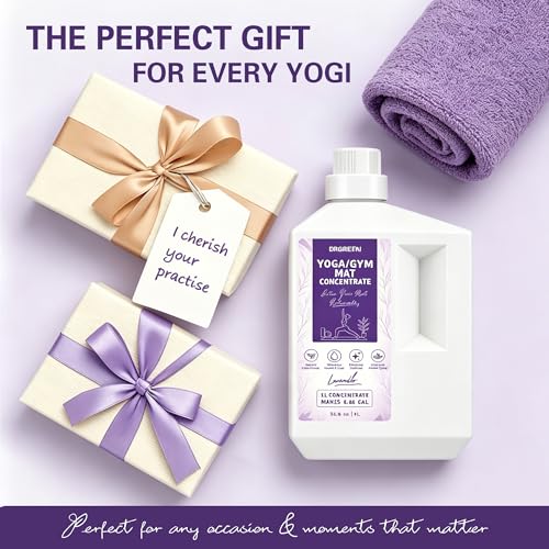 Yoga Mat Cleaner Concentrate Makes 6.86 Gal(1:25) - Removes Sweat & Odor | Powered By Essential Oil, Yoga Mat Cleaner Spray - No Sticky Residue, Plant Based & Safe for All Mats(33.8oz, Lavender) - size: 33.8 Fl Oz (Pack of 1)
