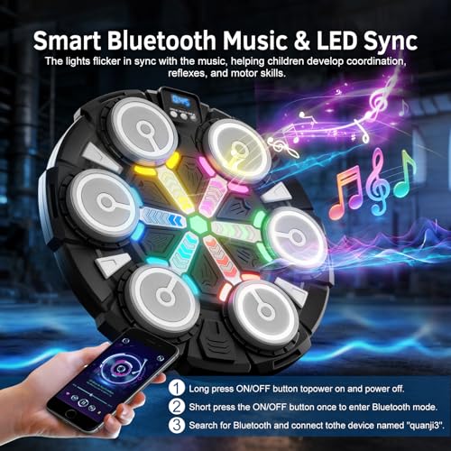 Music Boxing Machine, Wall Mounted Punching Bag with Bluetooth - color: Colorful