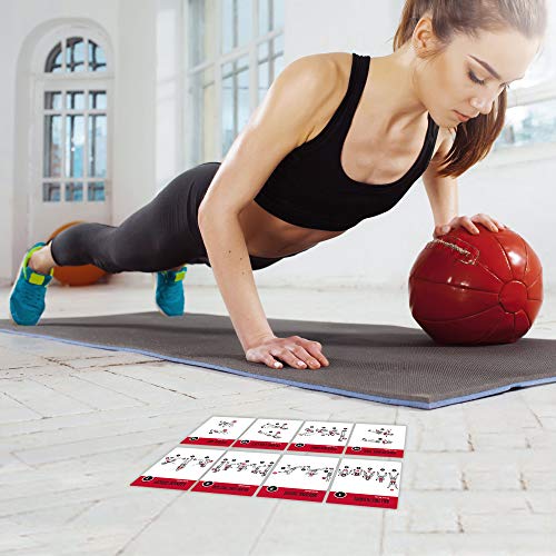 Medicine Ball Exercise Cards for Home Workouts, Workout Cards Deck for Women & Men, Beginner Fitness Guide to Training Exercises at Home or Gym - style: Medicine Ball