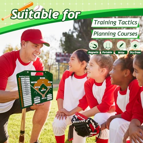 Magnetic Baseball Lineup Board,Dry Erase Clipboard-Baseball Coach Gifts