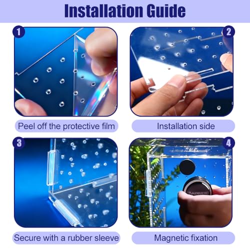 Aquarium Breeding Box,Magnetic Fixation Acrylic Fish Tank Isolation Box with Feeding Hole for Fish Hatching Rearing
