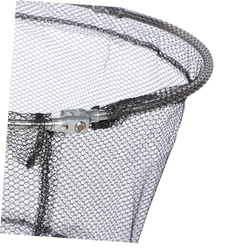 WOONEKY 4pcs Foldable Fishing Landing Net Head Replacement, 40cm Stainless Steel Deep Round Net Frame with Soft Mesh, Saltwater and Freshwater Fishing Gear Accessory for Anglers