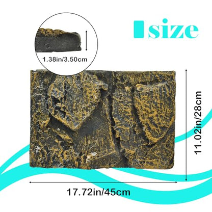 Rock Terrarium Background,3D Bearded Dragon Tank Backgrounds Wall Reptile Stereo Backdrop Amphibian Habitat Climbing Board Decoration Aquarium Background Decor for Reptiles Lizard Fish Frog