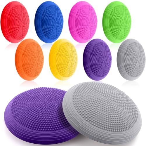 Libima 8 Pcs Wiggle Seat Inflated Wobble Cushion for Kids - color: Vibrant Color