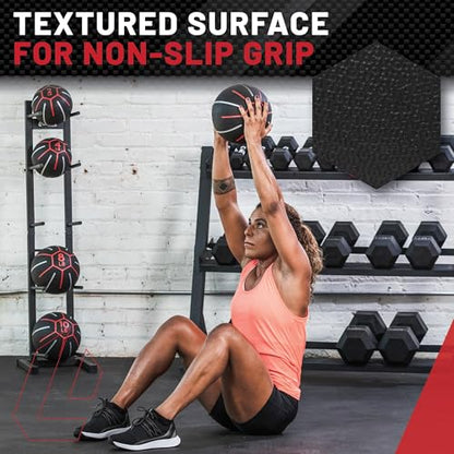 Lifeline Fitness Medicine Ball - Total Body Strength and Stability Training - Non-Slip, Light Bounce - Textured Surface - Durable - Home Gym Exercise Equipment - style: 4LB