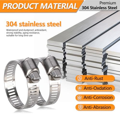 25 Pack Worm Gear Hose Clamp, Adjustable Range from 1/2 Inch to 3/4 Inch (13-19mm) Stainless Steel Fuel Line Hose Clamps, Metal Fuel Line Hose Clamps for Automotive Plumbing And Mechanical Application - size: 1/2''-3/4''(13-19mm)
