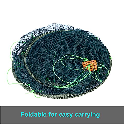 Fishing Net Trap for Bait Minnow Shrimp Crayfish Foldable Fish Crawdad Lobsters Cast Net Collapsible - size: Big (39.4 inches / 100 cm)