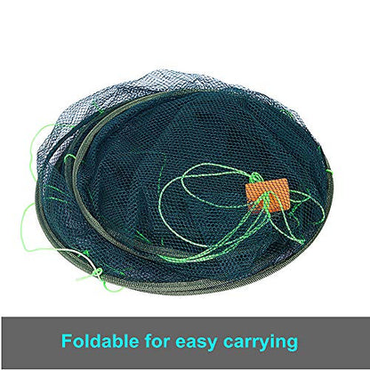Fishing Net Trap for Bait Minnow Shrimp Crayfish Foldable Fish Crawdad Lobsters Cast Net Collapsible - size: Big (39.4 inches / 100 cm)